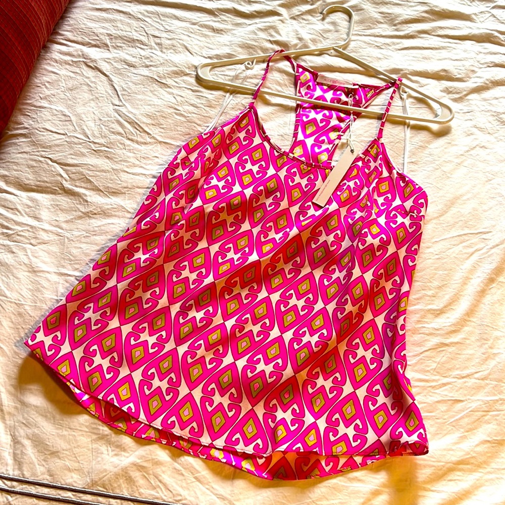 Alice and Trixie silk racer back tank